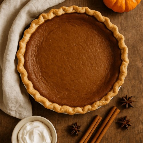 homemade pumpkin pie with fresh pumpkin puree
