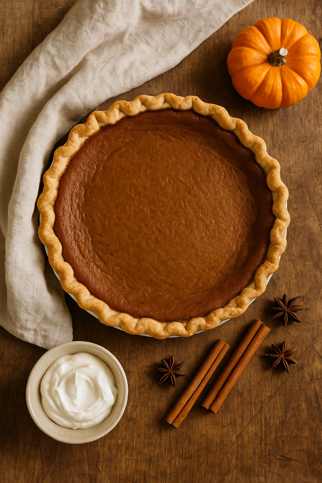 homemade pumpkin pie with fresh pumpkin puree