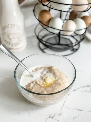 freshly milled cream of wheat- wheat farina with countertop mill