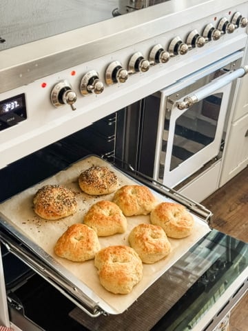 Homemade bagels fresh out of the oven