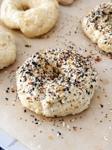 Everything bagel before baking